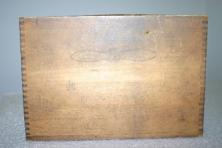 In the 1930s, Brown Jr. Motors were packaged on mounting skids in a wooden box with a sliding lid. (Source: National Model Aviation Museum Collection, donated by William Knepp, 1983.03.01.)