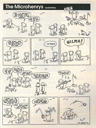 Flying field antics – will work for fuel, and hand-launching a radio control transmitter, 1994. (Source: National Model Aviation Museum Library [Henry, Ed. “Microhenrys,” Model Aviation, March 1994, pg. 129.])