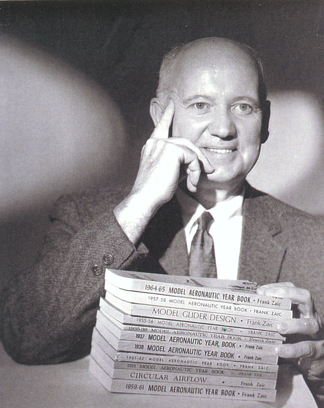 Frank Zaic with his Yearbooks, unknown date (Source #0018 History Program coll, NMAM Archives) 