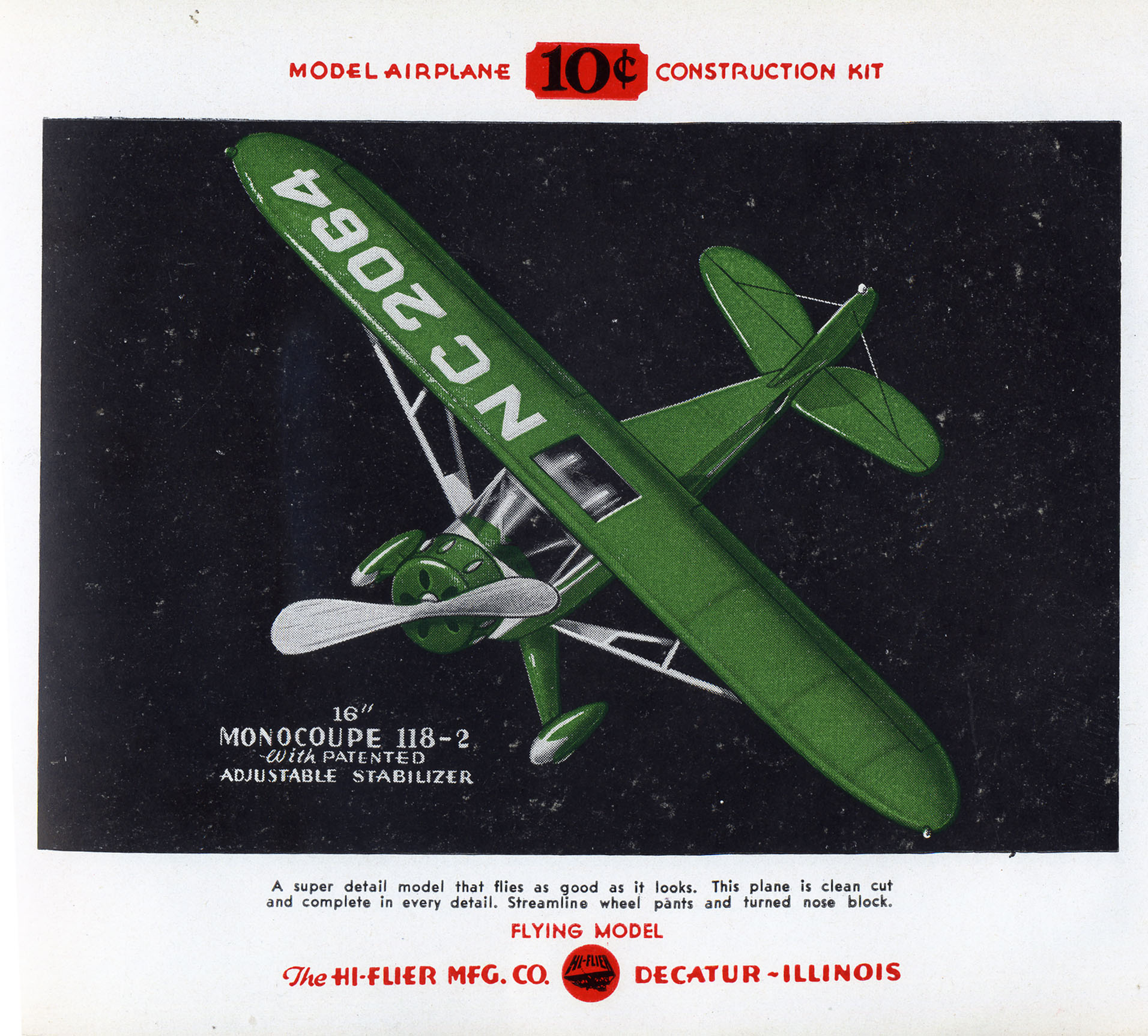 Catalog for hobby shop displays, front and inside page, Hi-Flier Manufacturing Company, c. 1930s-1940s. (Source: National Model Aviation Museum Archives, Manufacturers and Companies Collection #0043)